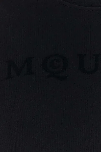 Alexander Mcqueen Logo Printed Crewneck Sweatshirt In Black