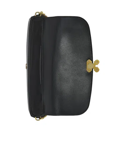 Alexander Mcqueen Black Leather Skull Flower Small Shoulder Bag In Animal Print