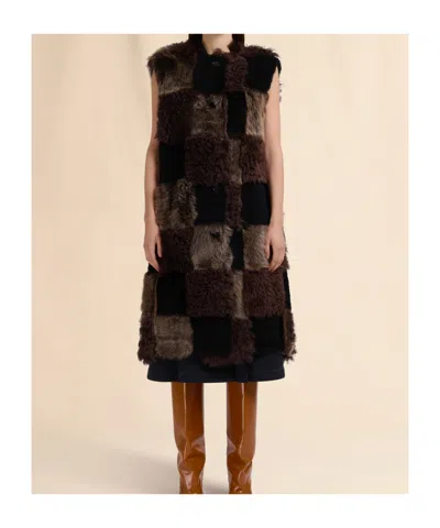 Marni Patchwork Design Shearling Vest