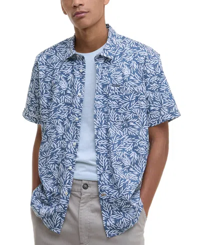 Barbour Leaf Print Jackstone Shirt In Blue