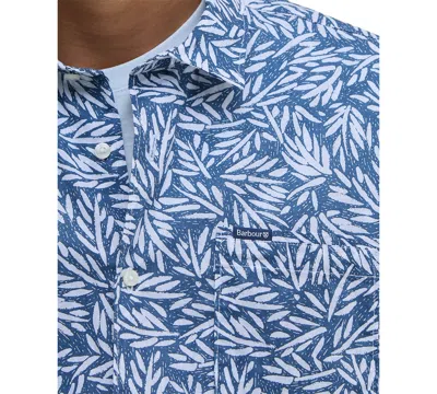 Barbour Leaf Print Jackstone Shirt In Blue