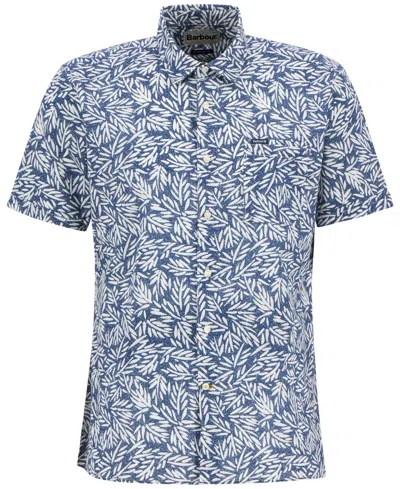 Barbour Leaf Print Jackstone Shirt In Blue