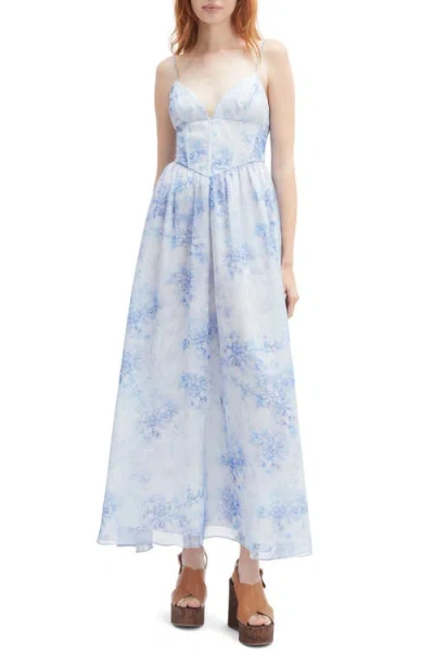 Bardot Elias Floral Print Maxi Dress In Blue