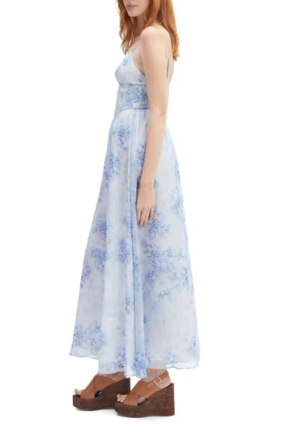 Bardot Elias Floral Print Maxi Dress In Blue