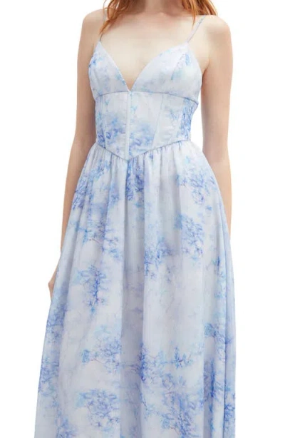 Bardot Elias Floral Print Maxi Dress In Blue