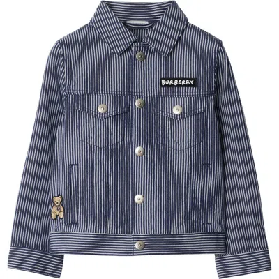 Burberry Striped Bomber Jacket In Blue