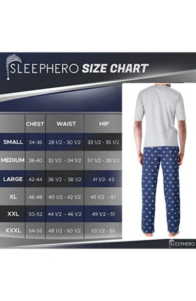 Sleephero Knit Brushed Grid Flannel Pajamas In Blue