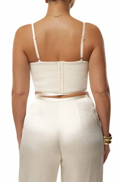 Jluxlabel Thalia Textured Bustier Top In White