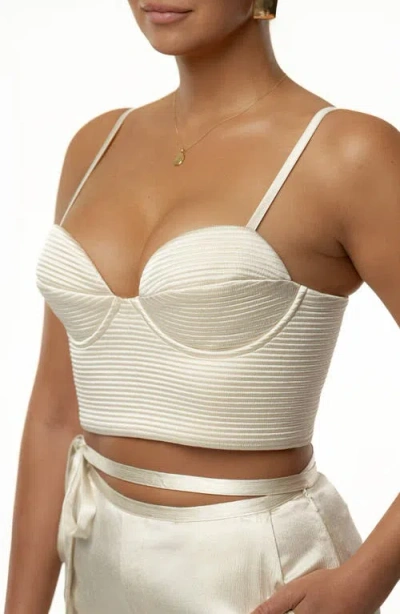 Jluxlabel Thalia Textured Bustier Top In White