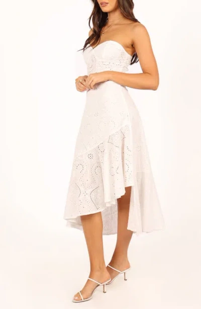 Petal And Pup Petal & Pup Melanie Strapless Midi Sundress In White