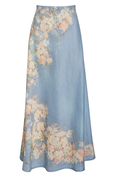 Zimmermann "cascadian" Skirt In Blue