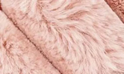 Memoi Double Cross Plush Slipper In Pink