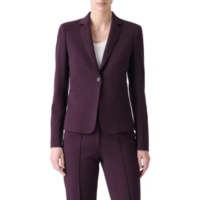 Akris Punto Single-button Viscose Jersey Jacket In Purple