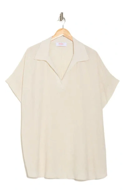 Renee C Collared Knit Top In White