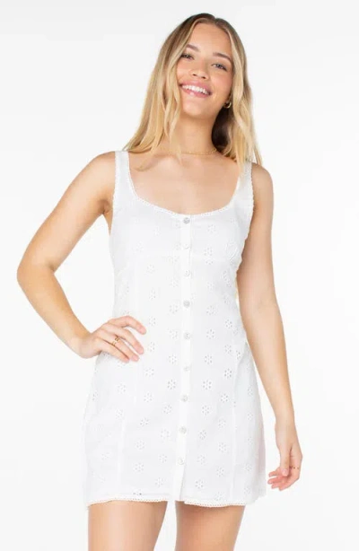 Roxy Kaia Eyelet Sleeveless Minidress In White
