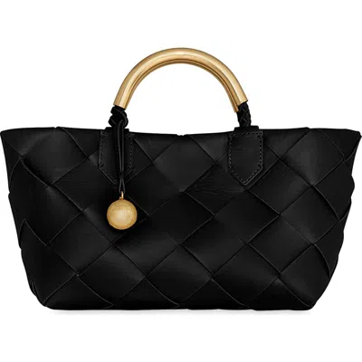 Rebecca Minkoff Frankie Woven Leather Tote Bag In Black
