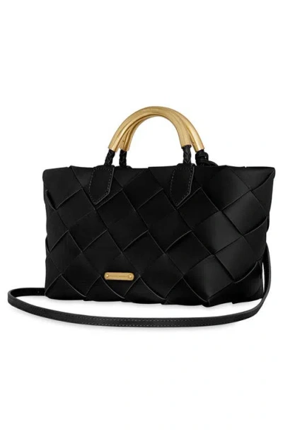 Rebecca Minkoff Frankie Woven Leather Tote Bag In Black