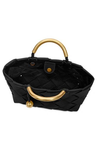 Rebecca Minkoff Frankie Woven Leather Tote Bag In Black