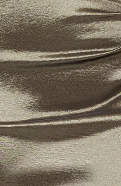 Xscape Evenings Stretch Taffeta Trumpet Gown In Brown