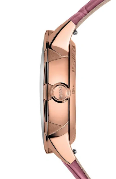 Mido Rainflower Diamond Night Mode Automatic Leather Strap Watch, 34mm In Pink