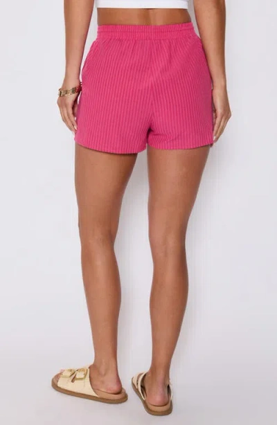 Vici Collection Mara Stripe Drawstring Waist Shorts In Pink