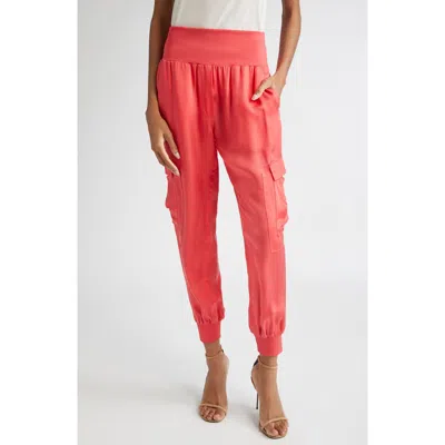 Cinq À Sept Giles Tapered Cargo Track Pants In Pink