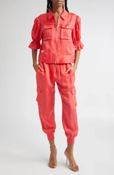 Cinq À Sept Giles Tapered Cargo Track Pants In Pink