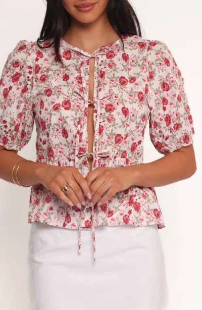 Petal And Pup Petal & Pup Tyra Floral Print Peplum Top In Red