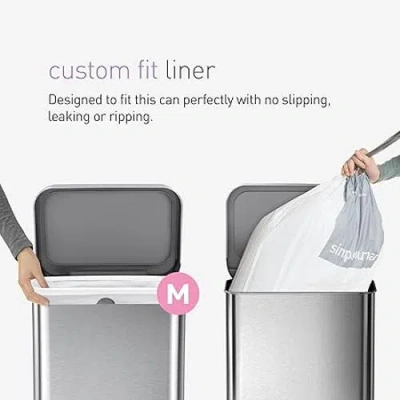 Simplehuman Code M Custom Fit Liners With Quick Dispense Packs In White