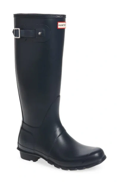 Hunter Original Tall Rubber Rain Boots In Blue