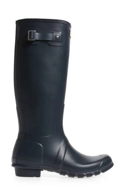 Hunter Original Tall Rubber Rain Boots In Blue