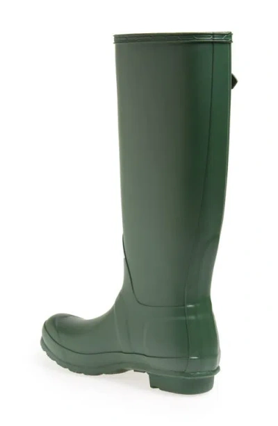 Hunter Original Tall Vulcanised Natural Rubber Wellington Boots In Green