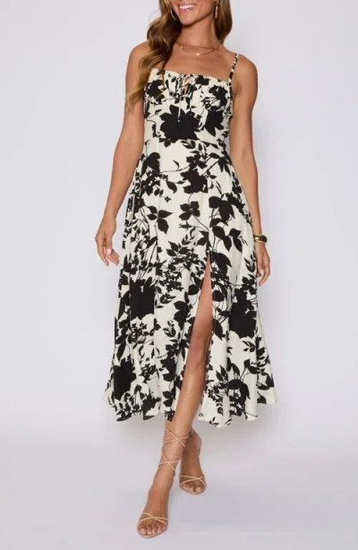 Vici Collection Sabine Fit & Flare Milkmaid Sundress In Multi