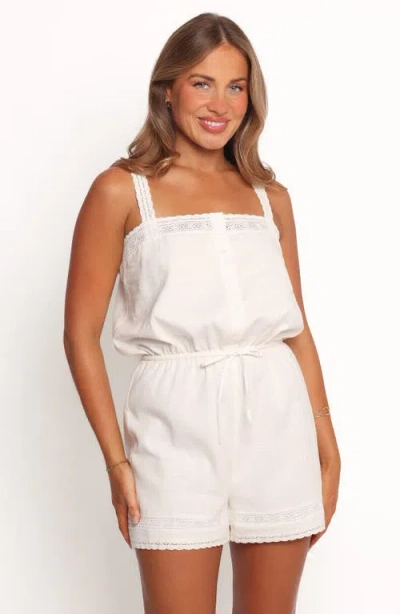 Petal And Pup Petal & Pup Joanina Lace Trim Romper In White