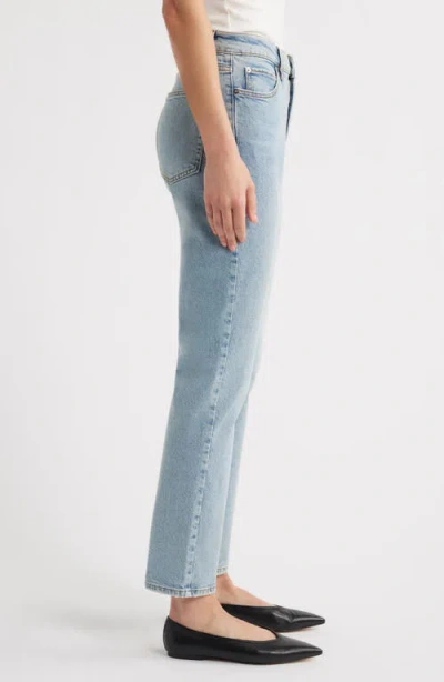 Frame The Staple High Waist Straight Leg Jeans In Blue