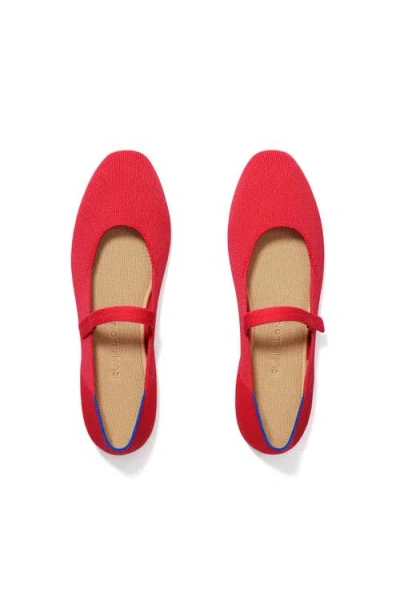Rothys The Square Mary Jane In Red In Lollipop Red