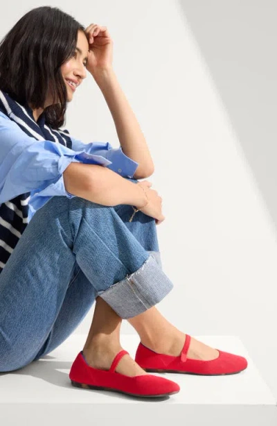 Rothys The Square Mary Jane In Red In Lollipop Red