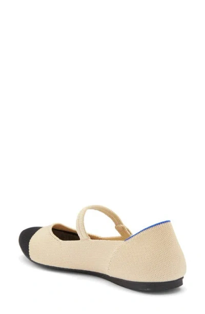 Rothys The Square Mary Jane In White In Cream Captoe