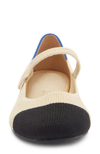 Rothys The Square Mary Jane In White In Cream Captoe