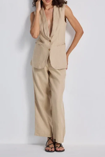 Reistor Sleeveless Hemp Jacket Set In Neutral