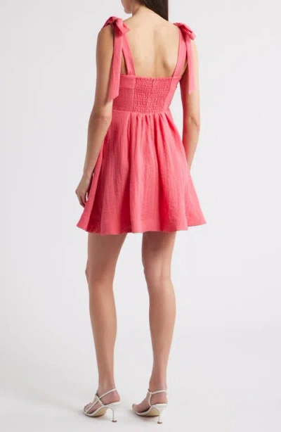 Sam Edelman Tie Strap A-line Minidress In Pink