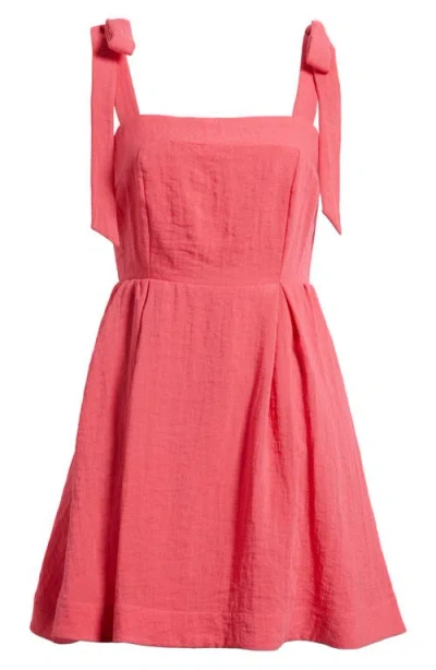 Sam Edelman Tie Strap A-line Minidress In Pink