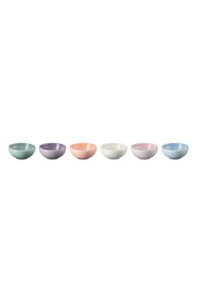 Le Creuset Vancouver Set Of 6 Stoneware Pinch Bowls In Multi