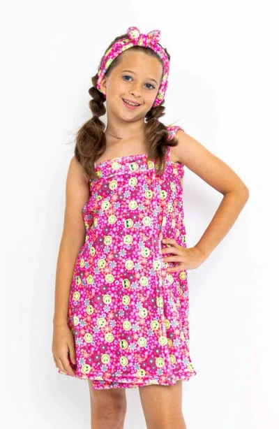 Preppy Goose Spring Flowers Plush Spa Wrap Towel