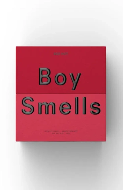 Boy Smells Red Hot Candle In Black
