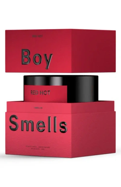 Boy Smells Red Hot Candle In Black
