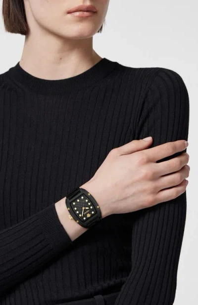 Versace Dominus Ecoceramic Watch In Black