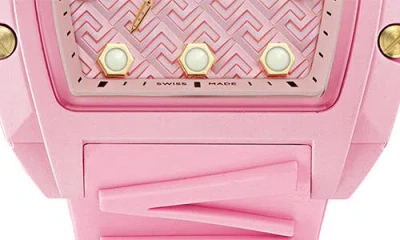 Versace Dominus Ecoceramic Watch In Pink