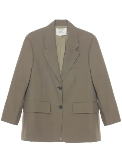 Studio Nicholson Wool Single-breasted Blazer Jacket In Brown