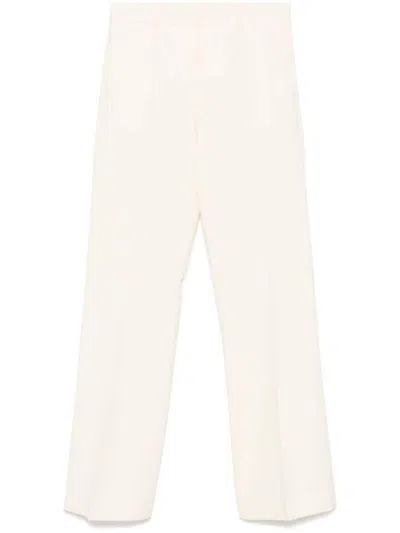 Alberto Biani Wool Flared Trousers In White
